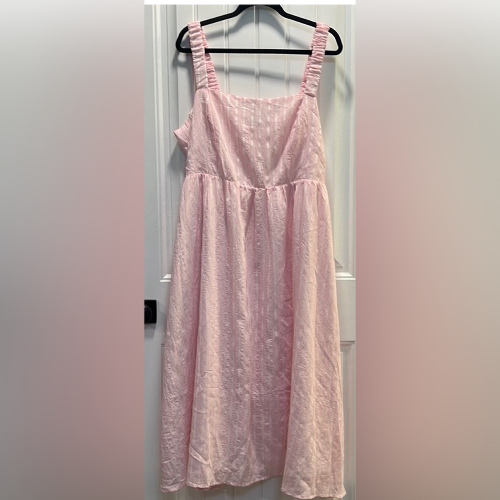 50. Eloquii Pink and White Striped Lined MIDI
Dress. Size 18. NWT.